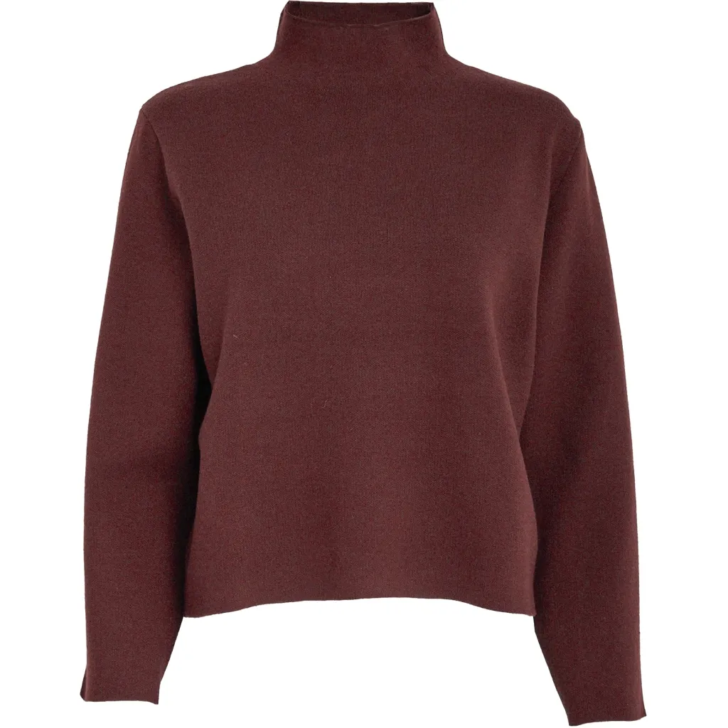 MSLupi High Neck Knit Pullover - Donkerrood - Afbeelding 4