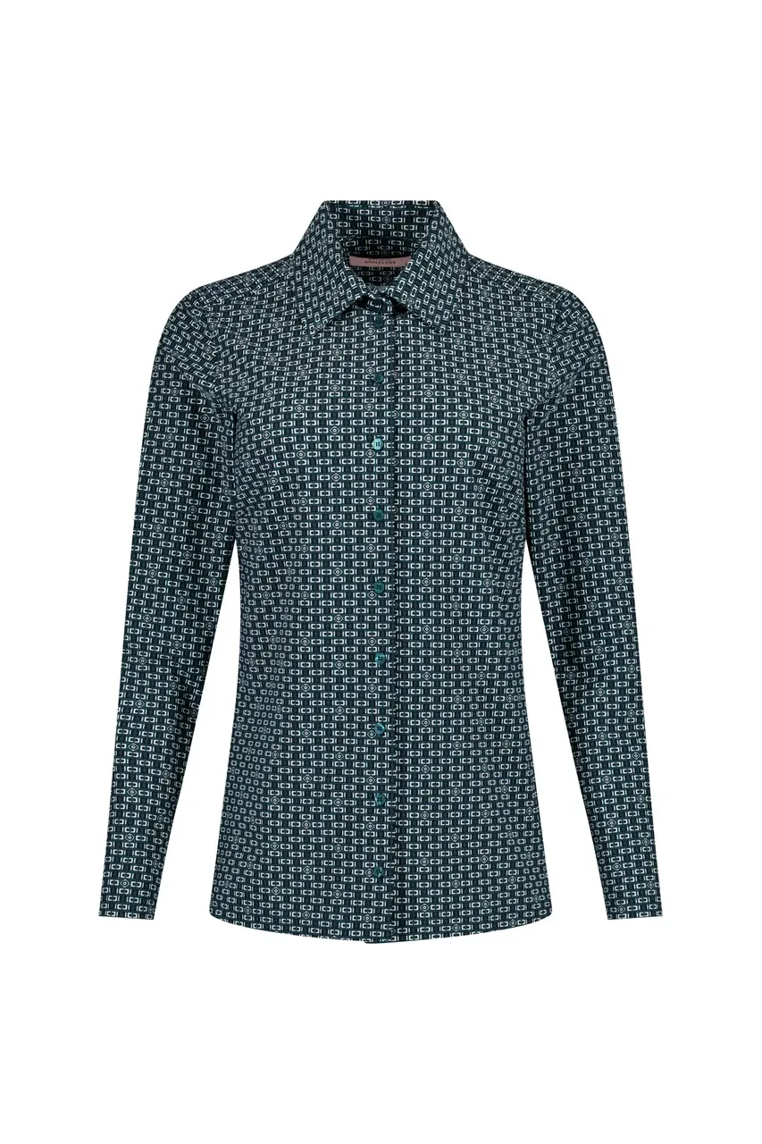 Poppy chain shirt - Dark Teal - Afbeelding 6