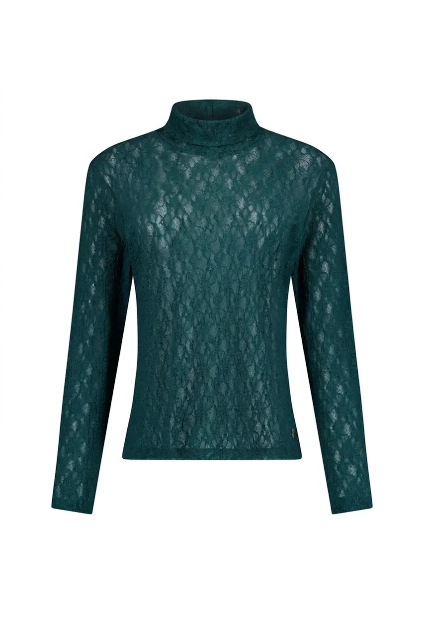 Reagan lace col top - Teal - Afbeelding 6