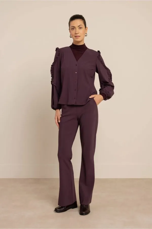 Flair bonded trousers - Aubergine