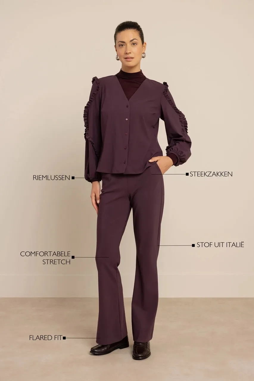 Flair bonded trousers - Aubergine - Afbeelding 3