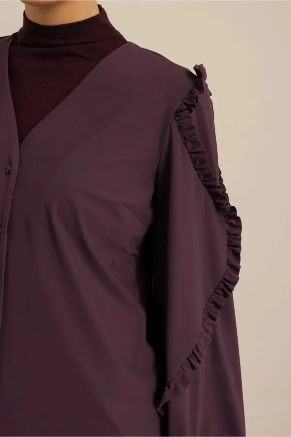 Ingrid ruffle blouse - Aubergine