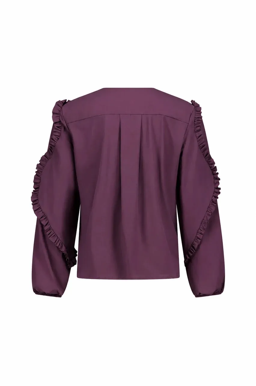 Ingrid ruffle blouse - Aubergine - Afbeelding 5