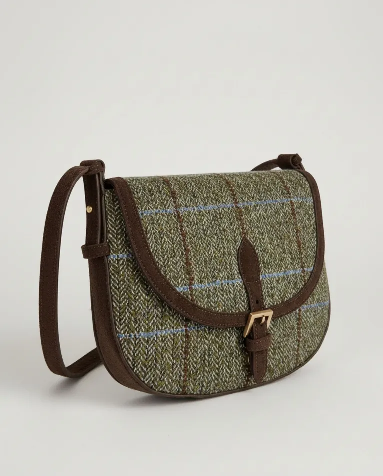 Saddle Bag in Combined Checked Fabric - Groen - Afbeelding 2