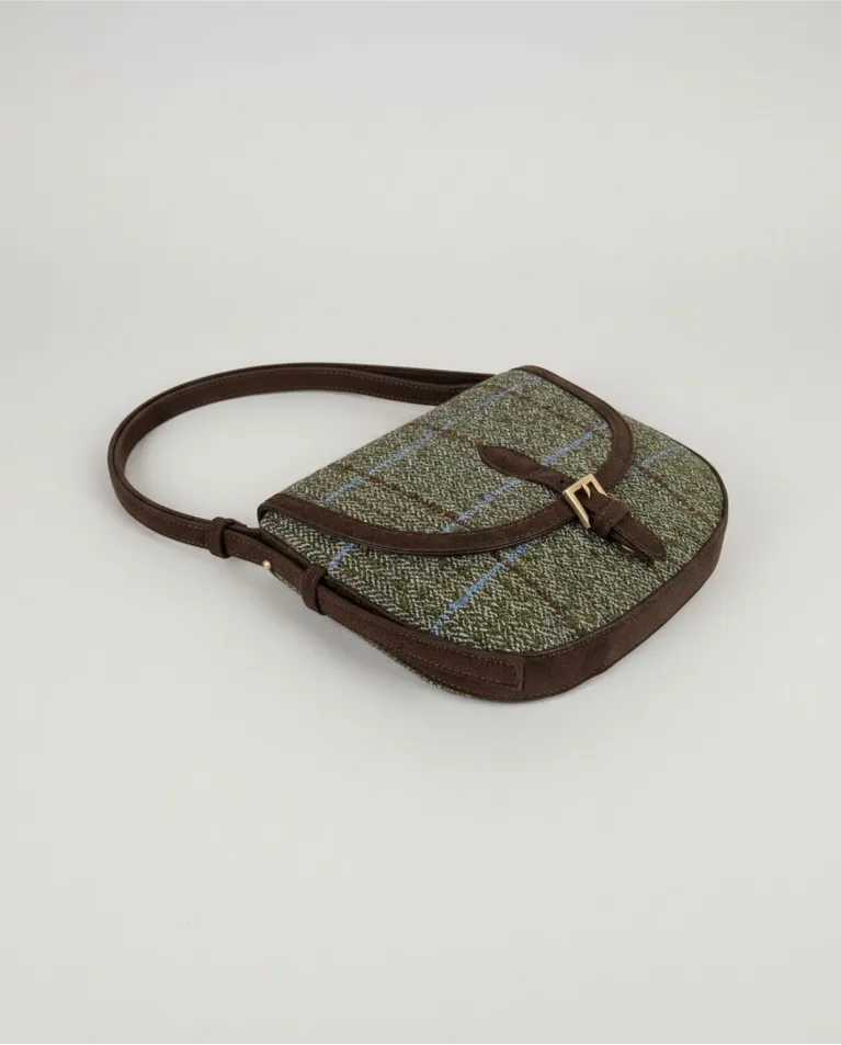 Saddle Bag in Combined Checked Fabric - Groen - Afbeelding 4