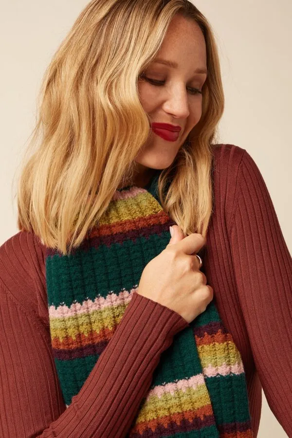 Harley Stripe Scarf - Dragonfly green