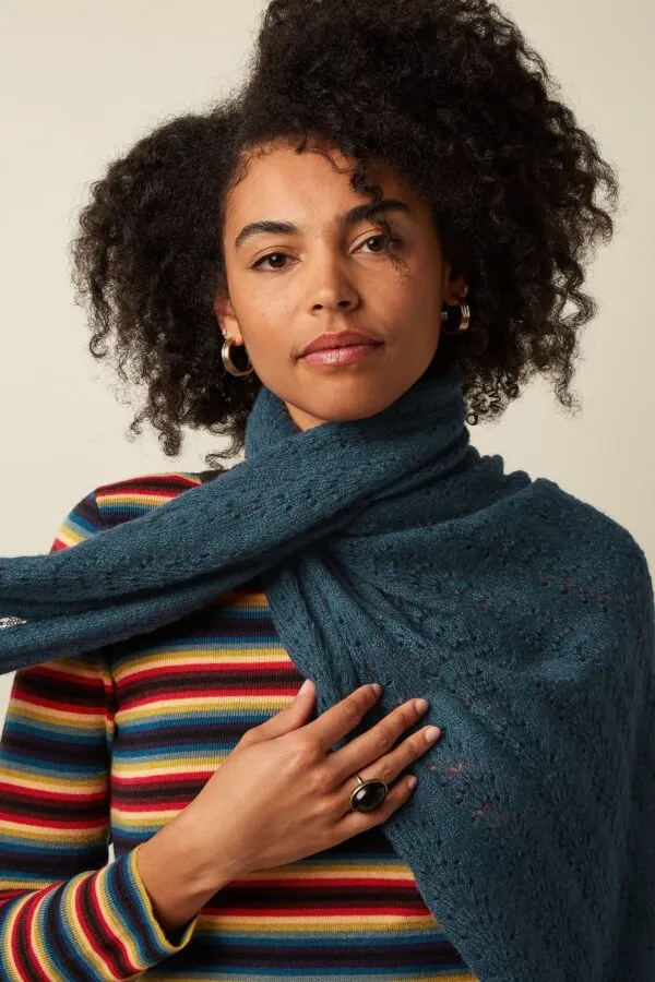 Scarf Ajour Carre - pine green
