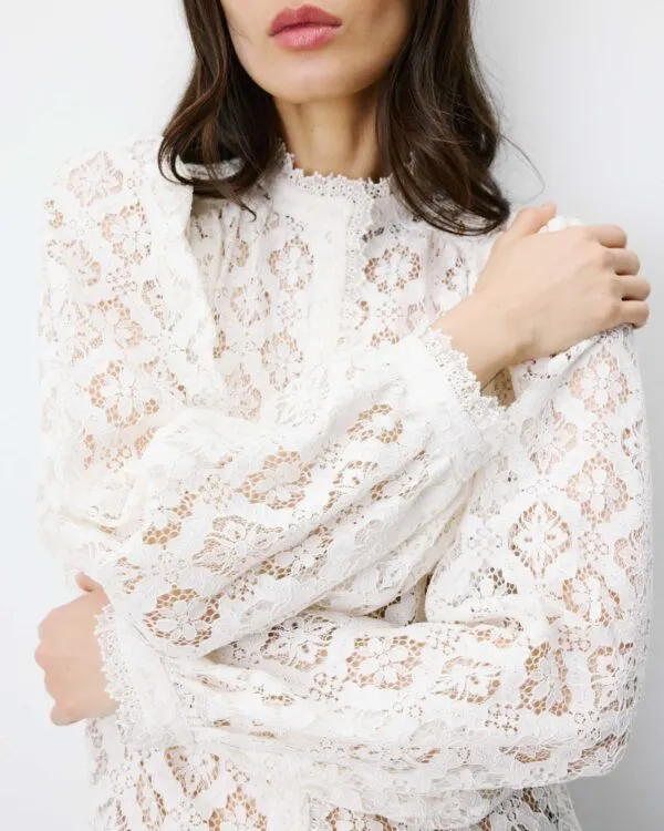 Blouse van kant - Ivory