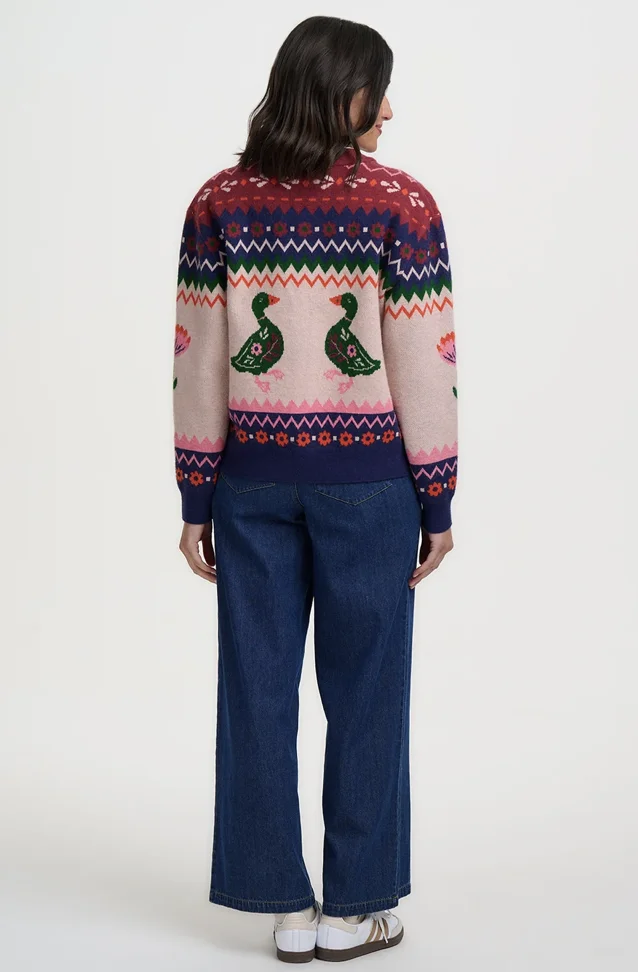 Solana Knitted Bomber Jacket - Navy - Afbeelding 3