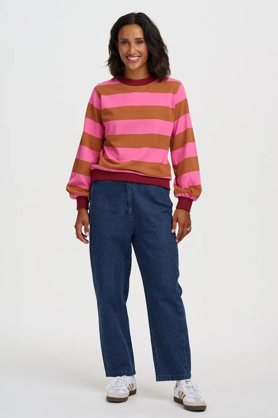 Mindy Blouson Sleeve Sweatshirt - Roze