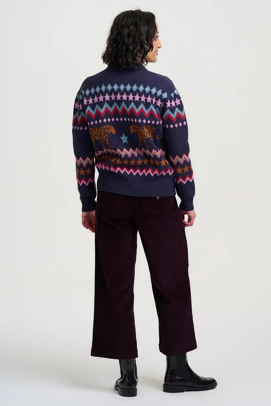 Katlin Knitted Bomber Jacket - Navy - Afbeelding 2