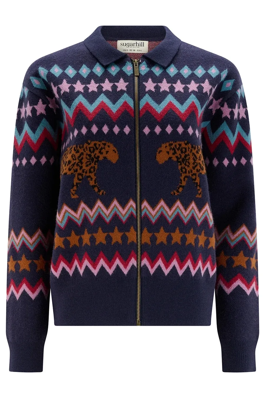 Katlin Knitted Bomber Jacket - Navy - Afbeelding 4