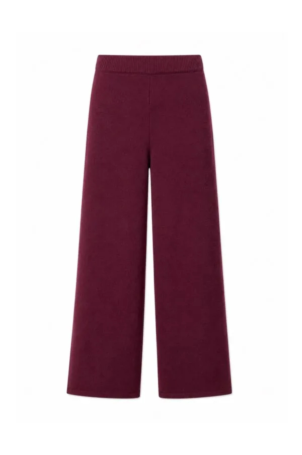 wide-leg elastic pants - Wijnrood