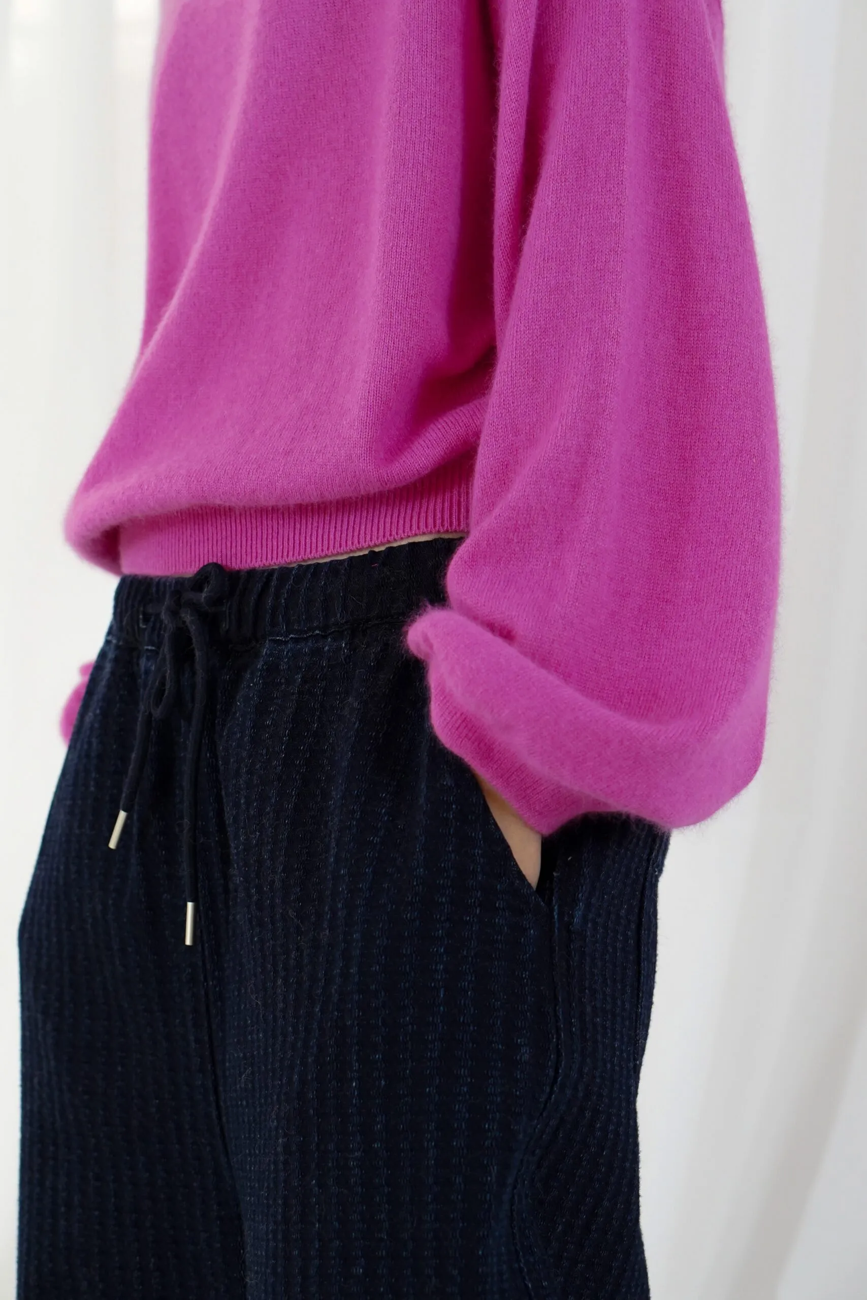 lomg puffed sleeves round neck jumper - Bubblegum - Afbeelding 3