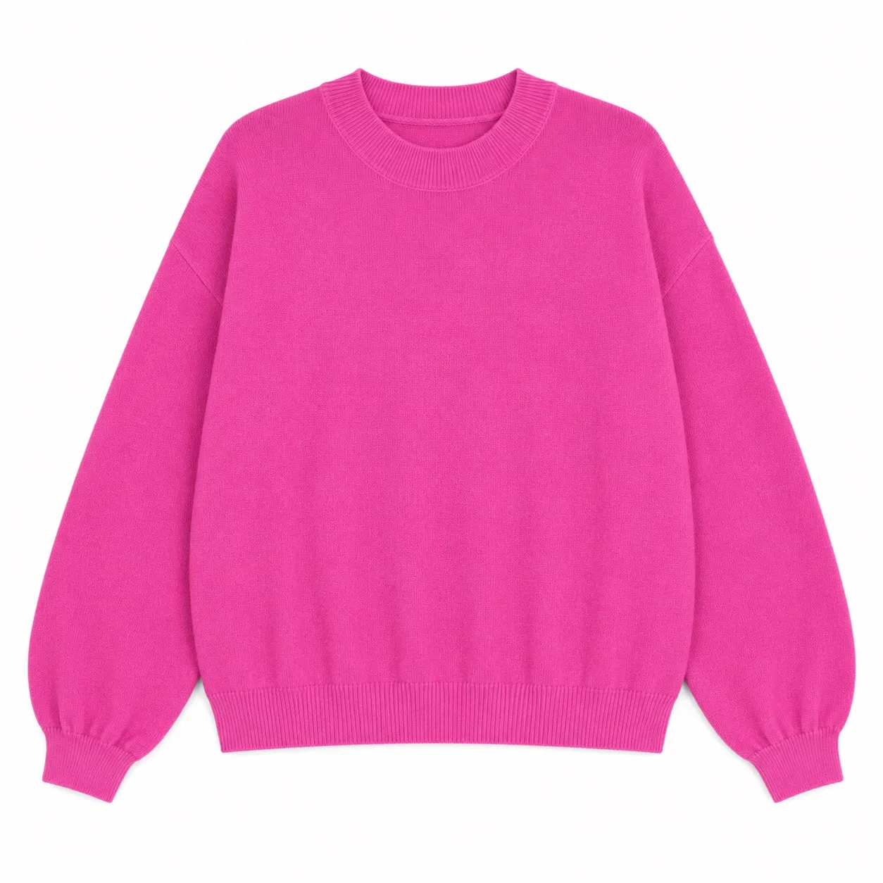 lomg puffed sleeves round neck jumper - Bubblegum - Afbeelding 4