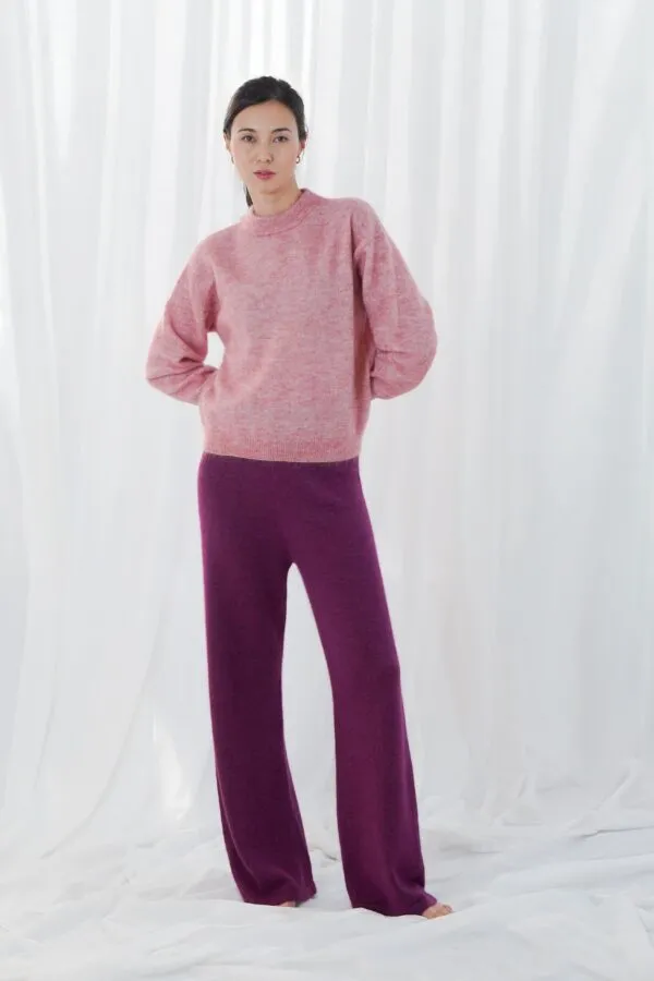 high- neck pullover, long sleeves - Oud Roze