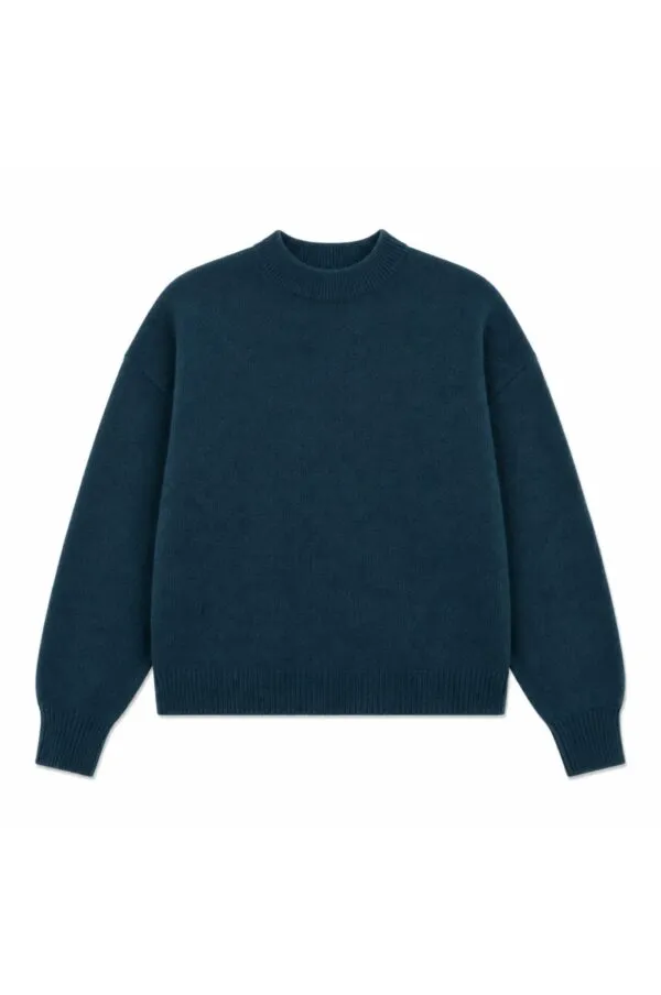 high- neck pullover, long sleeves - Grijsblauw