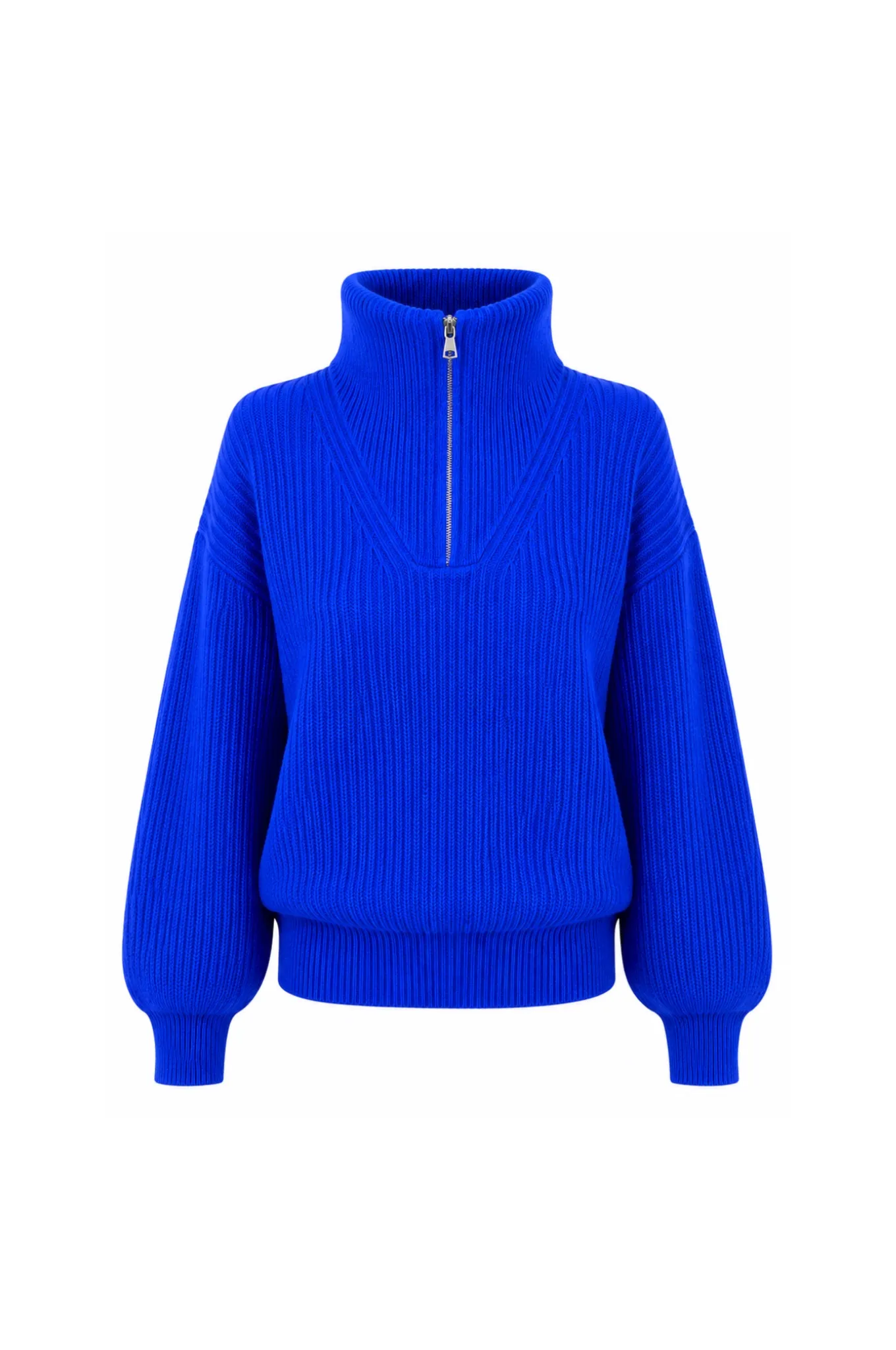 long-sleeved trucker-neck pullover - Electric Blue - Afbeelding 2