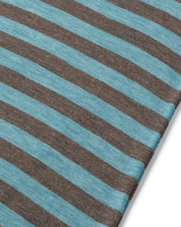 Shirt wool stripes - Wood/Aqua melange
