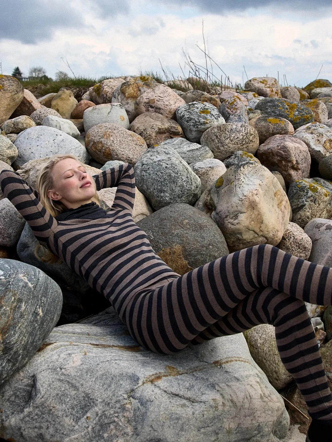 Shirt wool stripes -  Anthracite/Light brown - Afbeelding 3