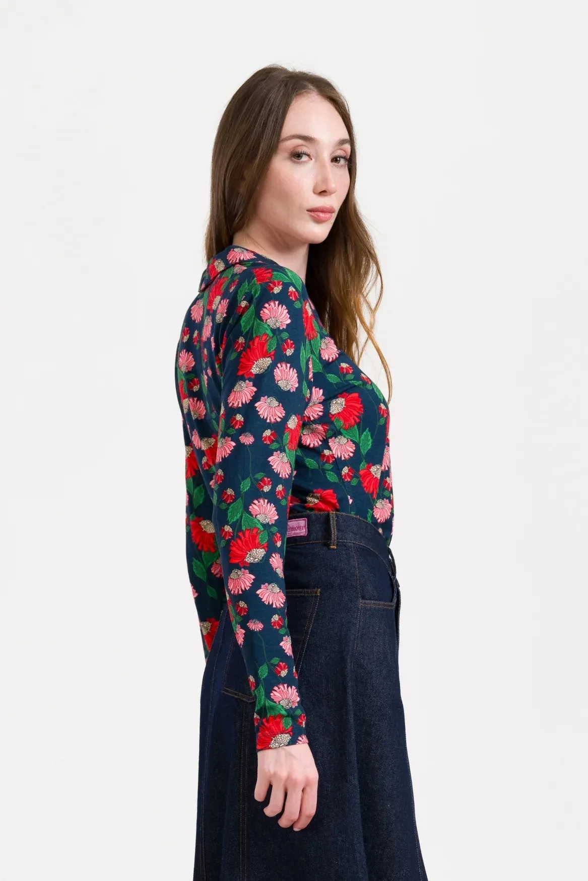 Lena Blouse LS Scarlet Serenade - Navy - Afbeelding 2