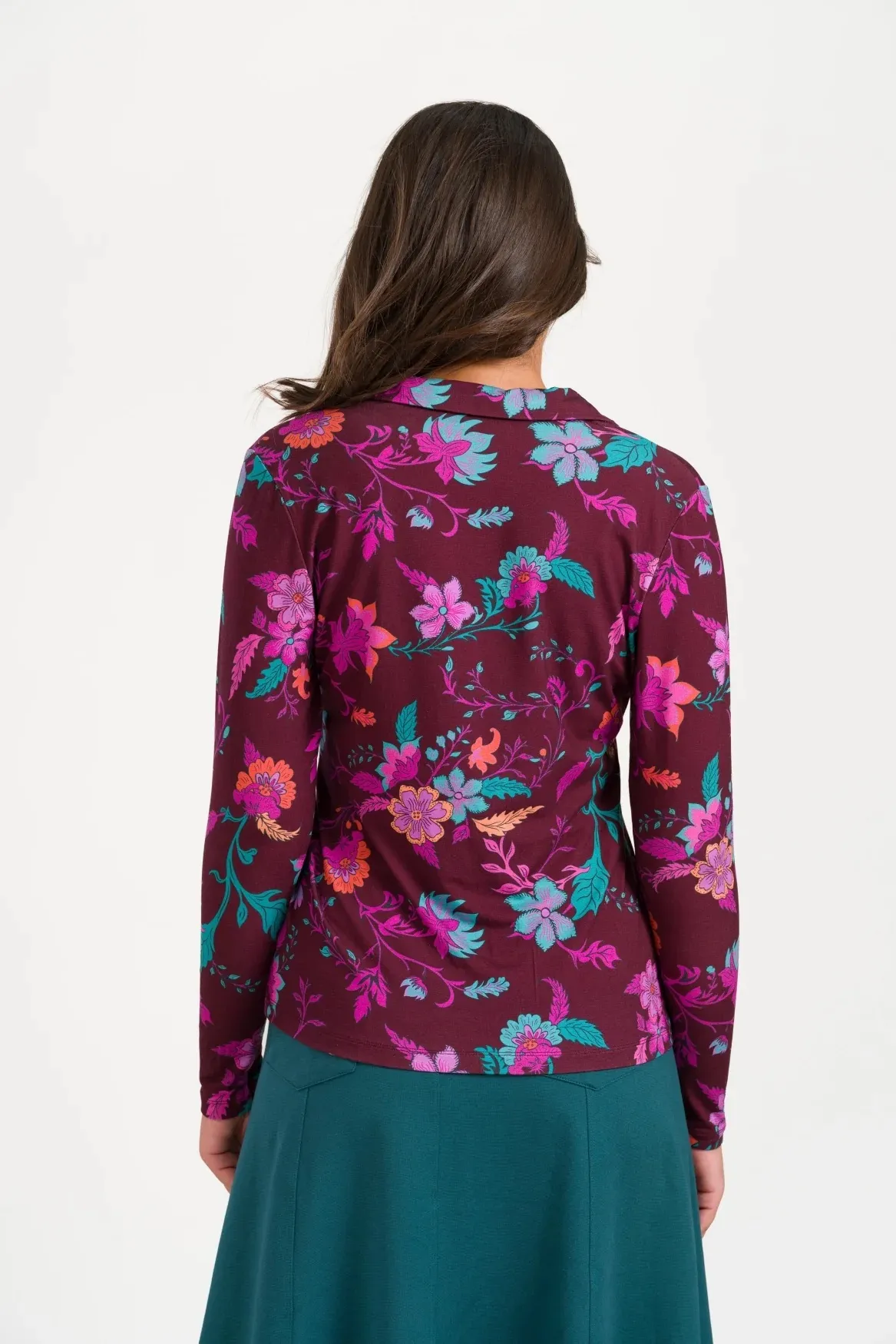 Lena Blouse LS Dark Ivy - Donkerrood - Afbeelding 3