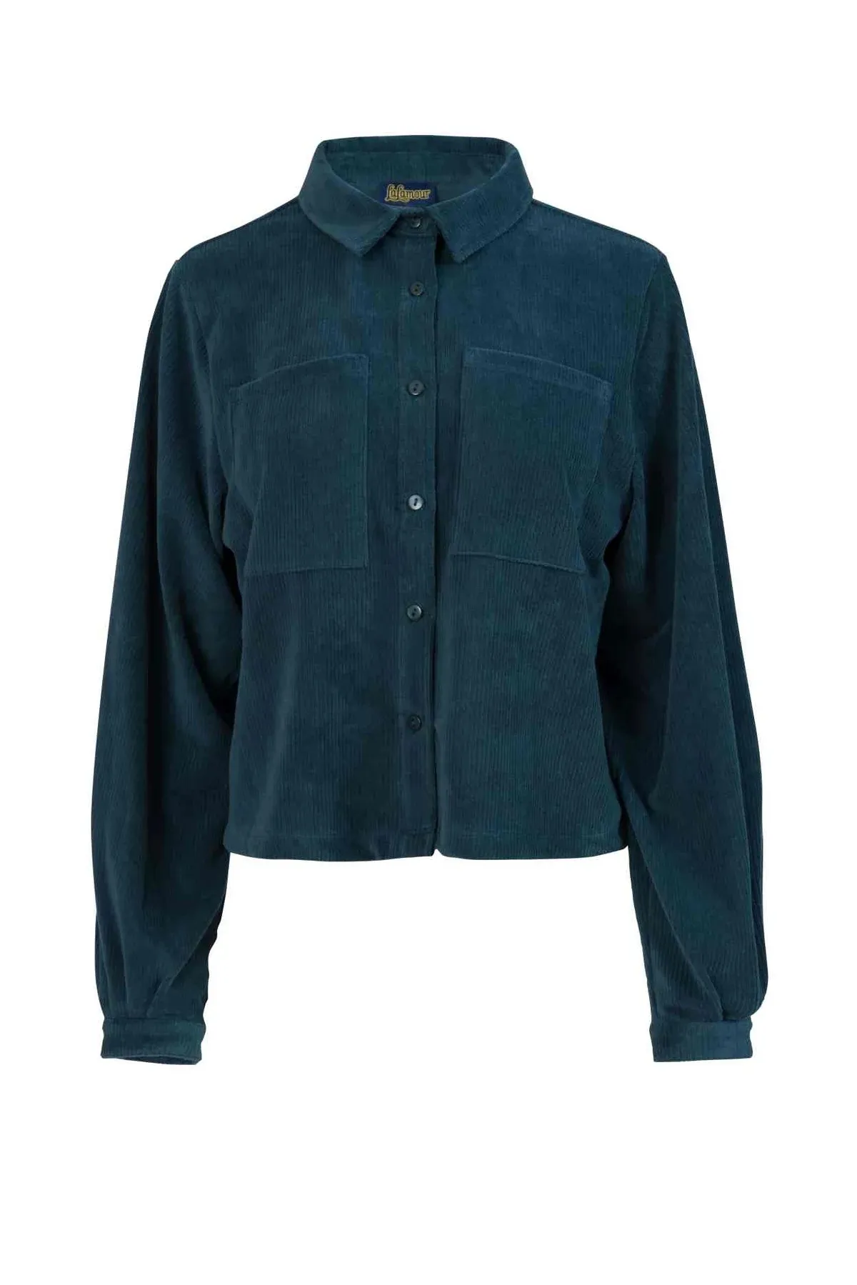Abby Overshirt Rib Velour - Donkergroen - Afbeelding 5