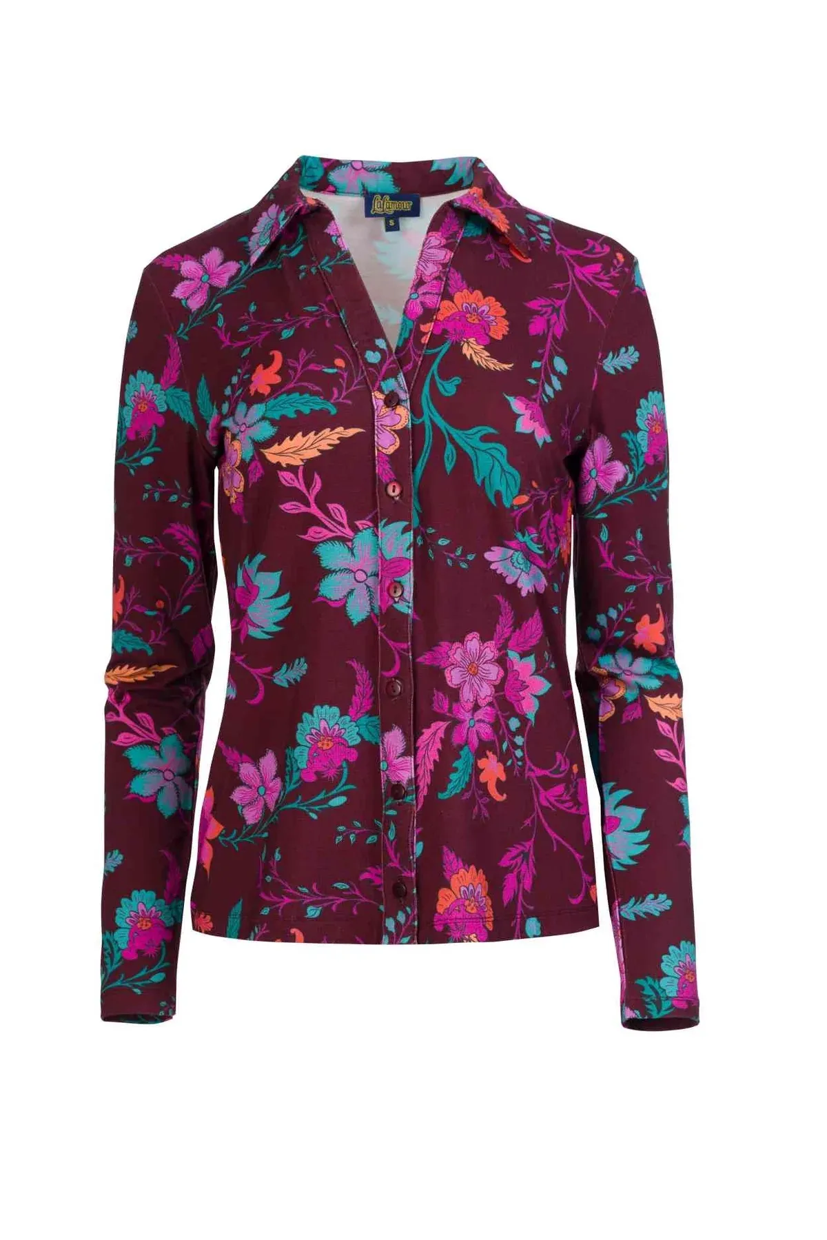 Lena Blouse LS Dark Ivy - Donkerrood - Afbeelding 5