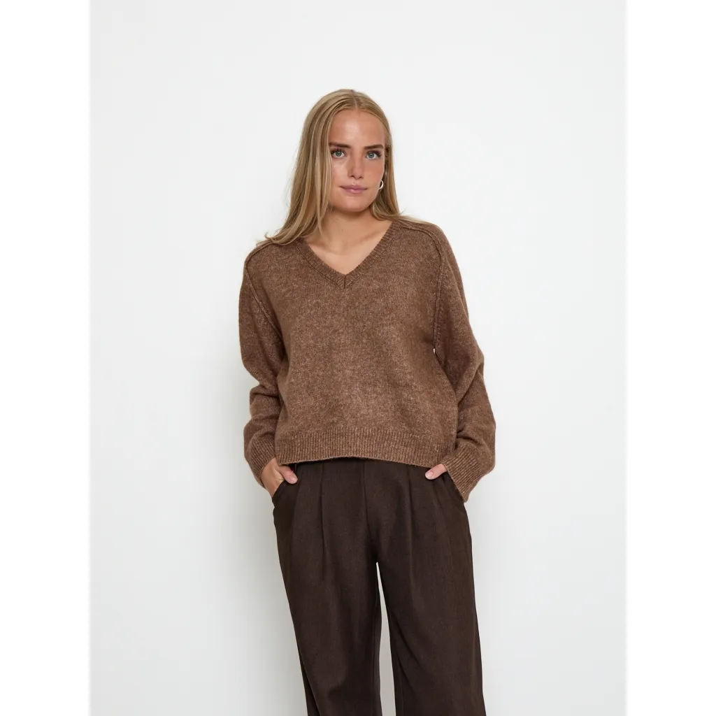 PCTirna RWS V-neck Pullover - Walnut