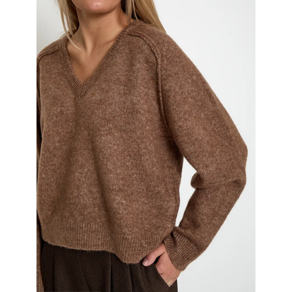 PCTirna RWS V-neck Pullover - Walnut - Afbeelding 3