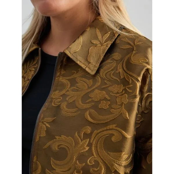 PCSandrine Jacquard Jacket - Okergeel