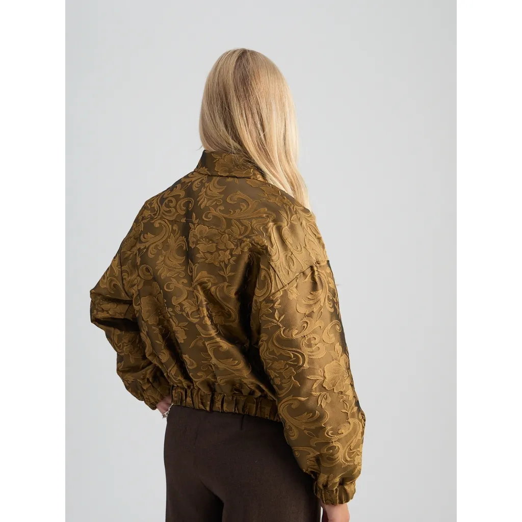 PCSandrine Jacquard Jacket - Okergeel - Afbeelding 3