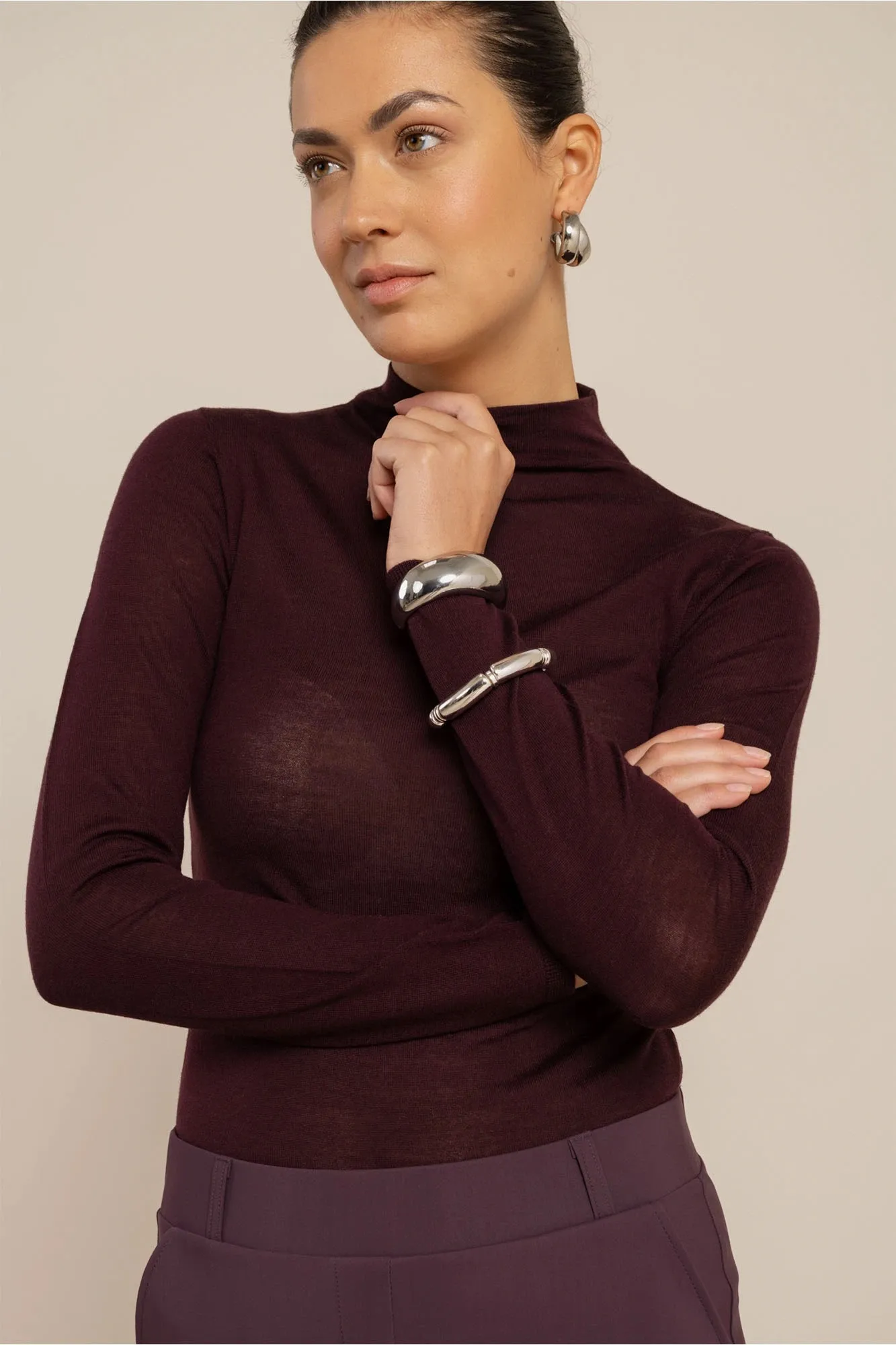 Reggie col pullover - Aubergine