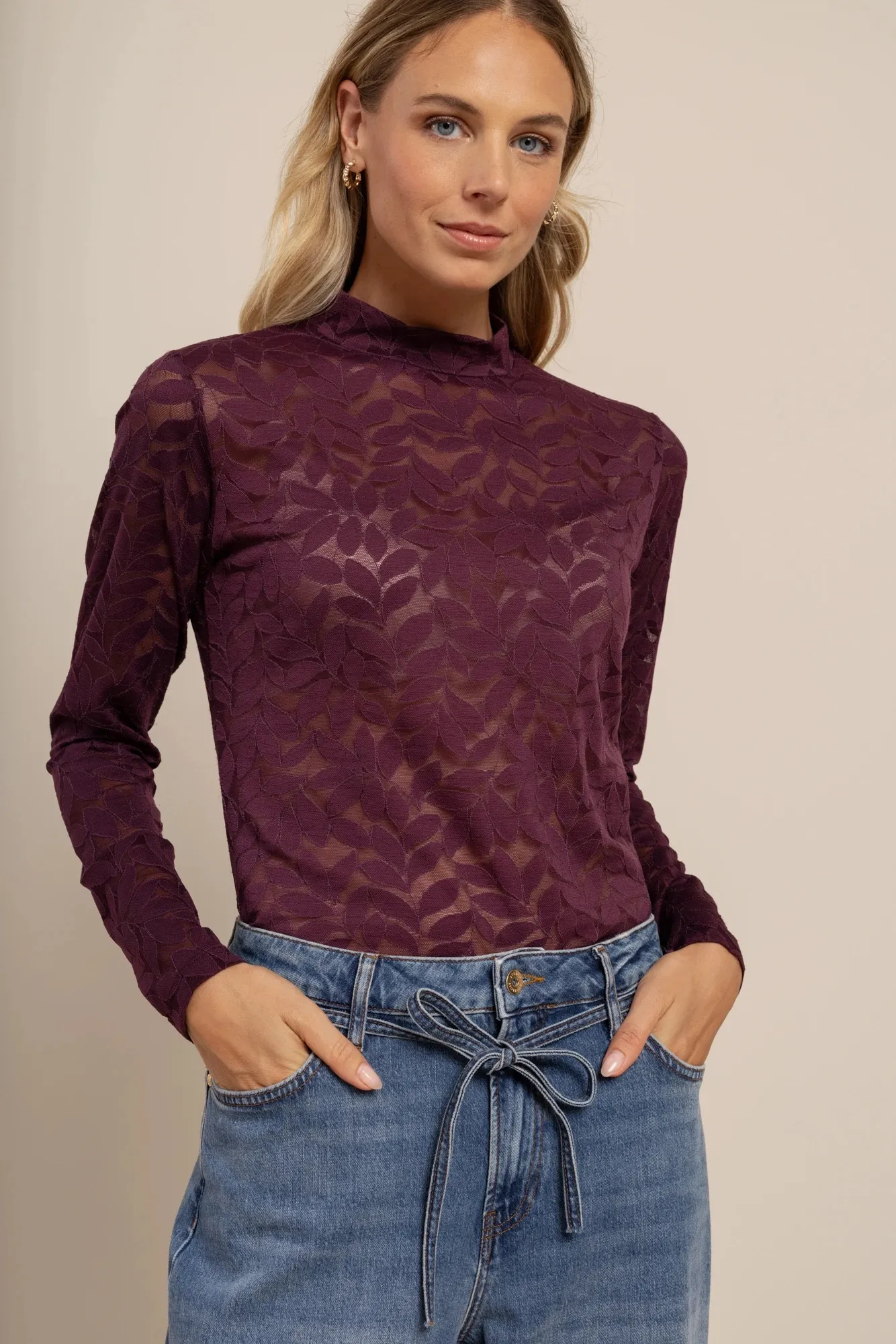 Reagan lace top - Blackberry