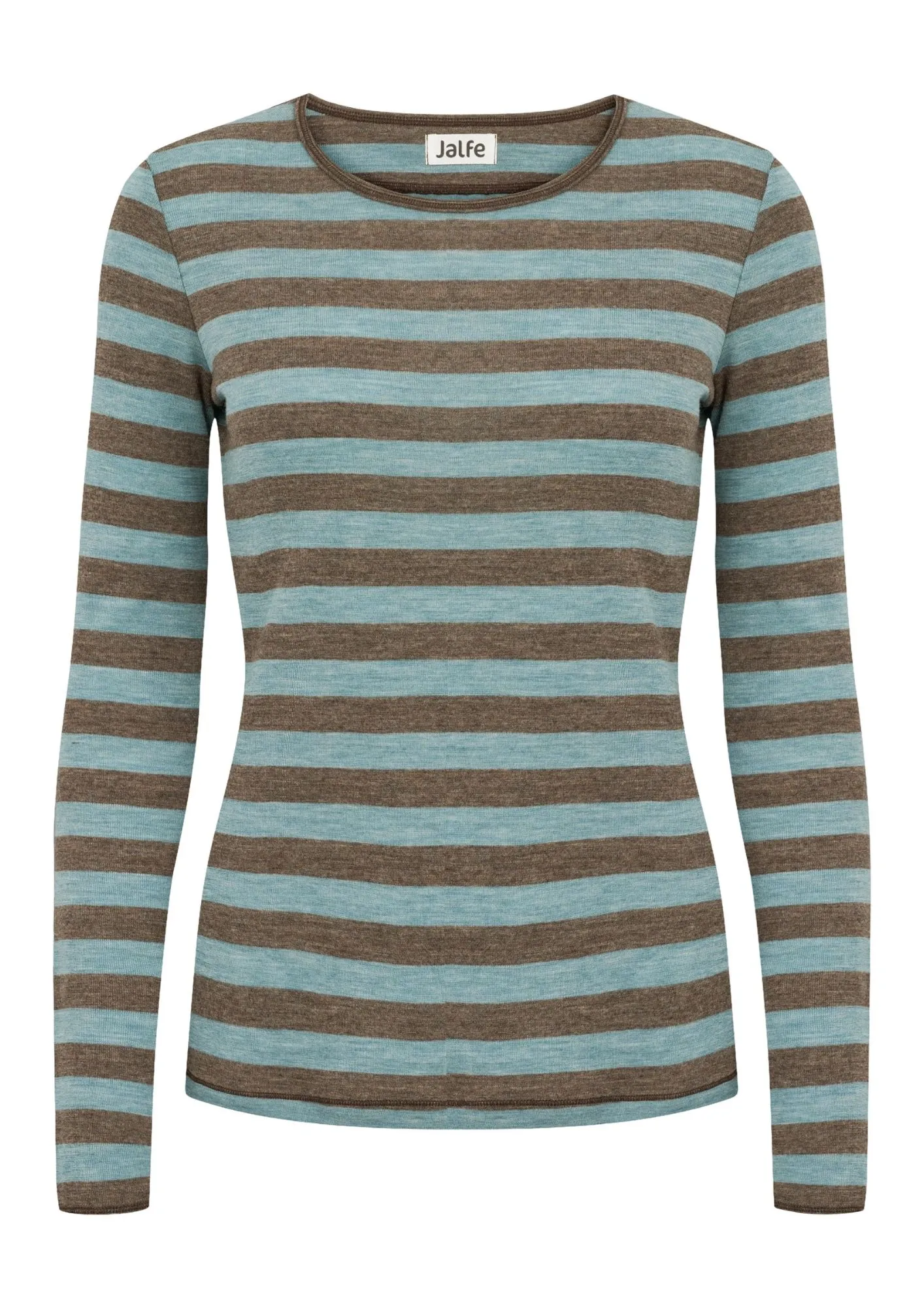 Shirt wool stripes - Wood/Aqua melange