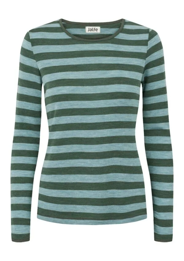 Shirt wool stripes -  Aqua/Dusty green melange