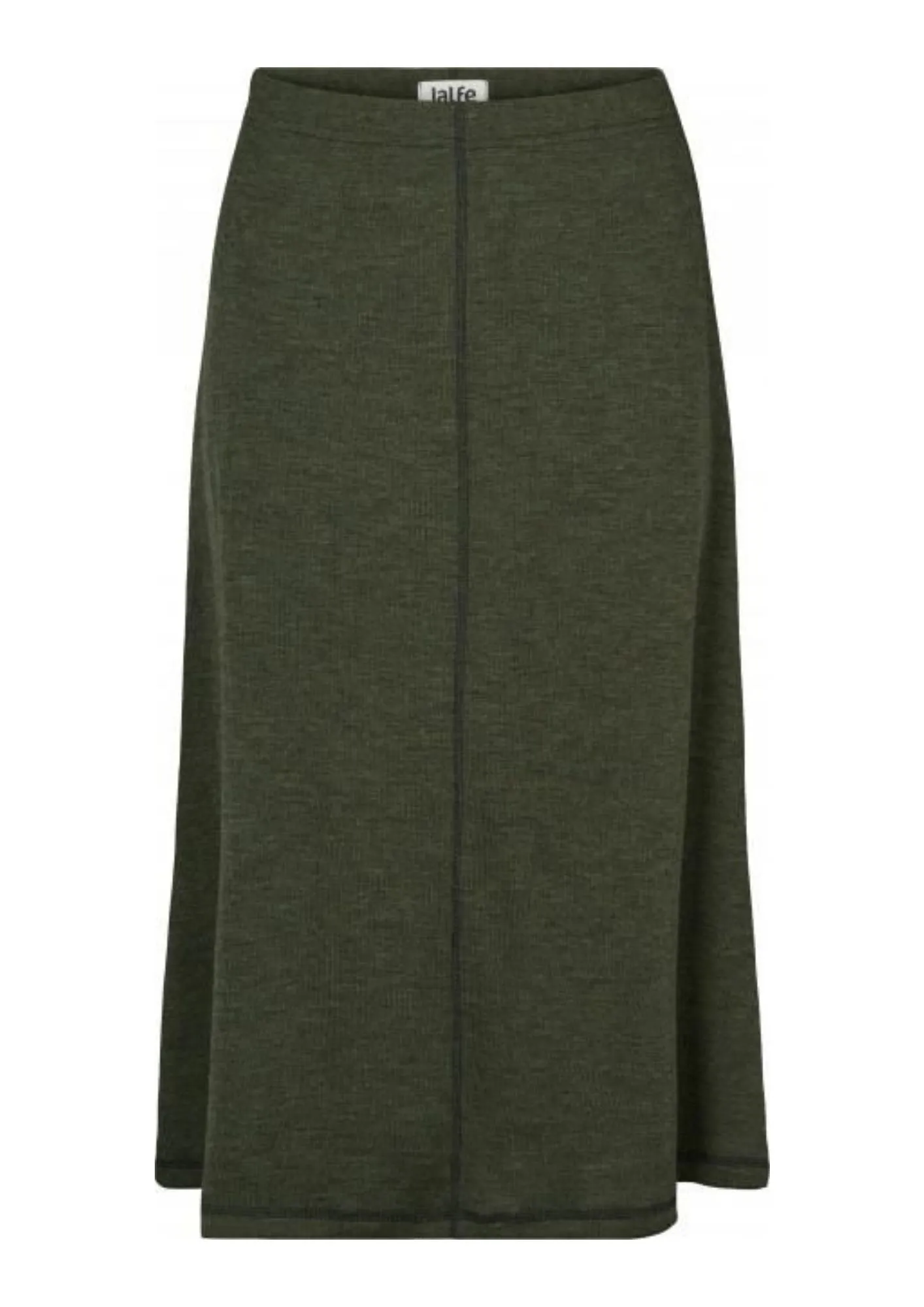Long skirt wool rib melange - pine green