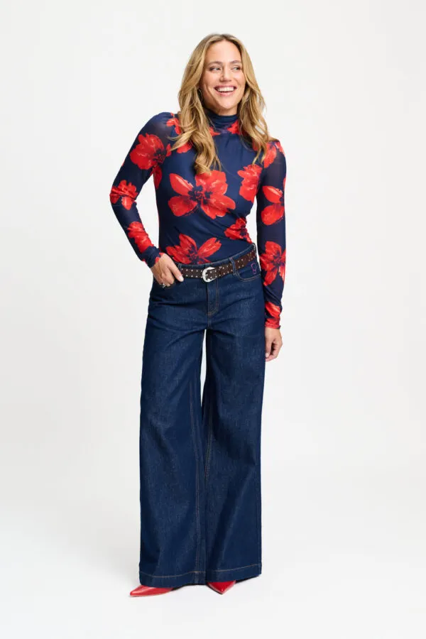 TURTLENECK - Romi Mesh Bloom Rouge - Multi color