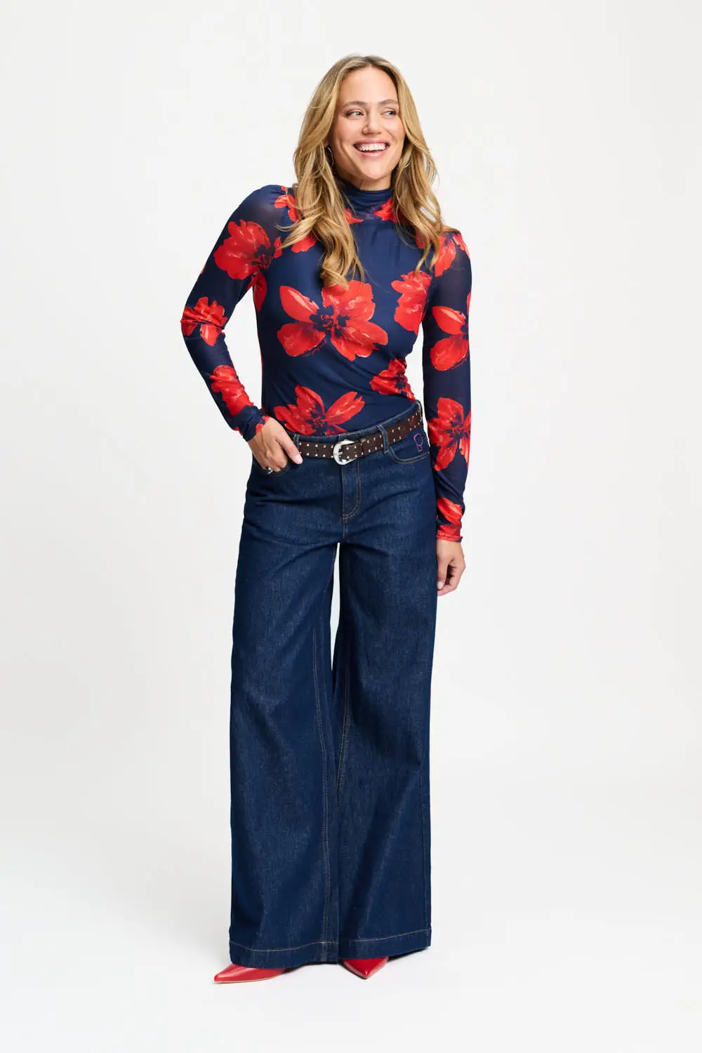 TURTLENECK - Romi Mesh Bloom Rouge - Multi color - Afbeelding 2