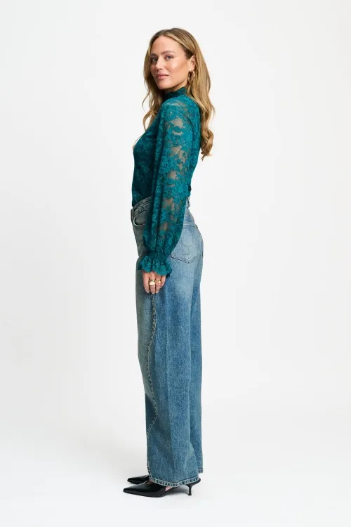 TURTLENECK - Ruby Lace Teal Green - Groen