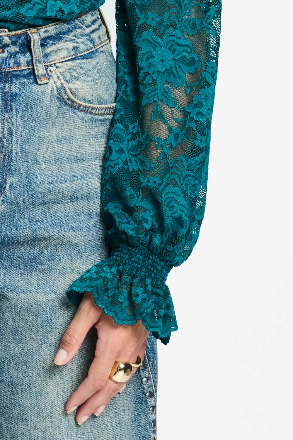 TURTLENECK - Ruby Lace Teal Green - Groen - Afbeelding 5