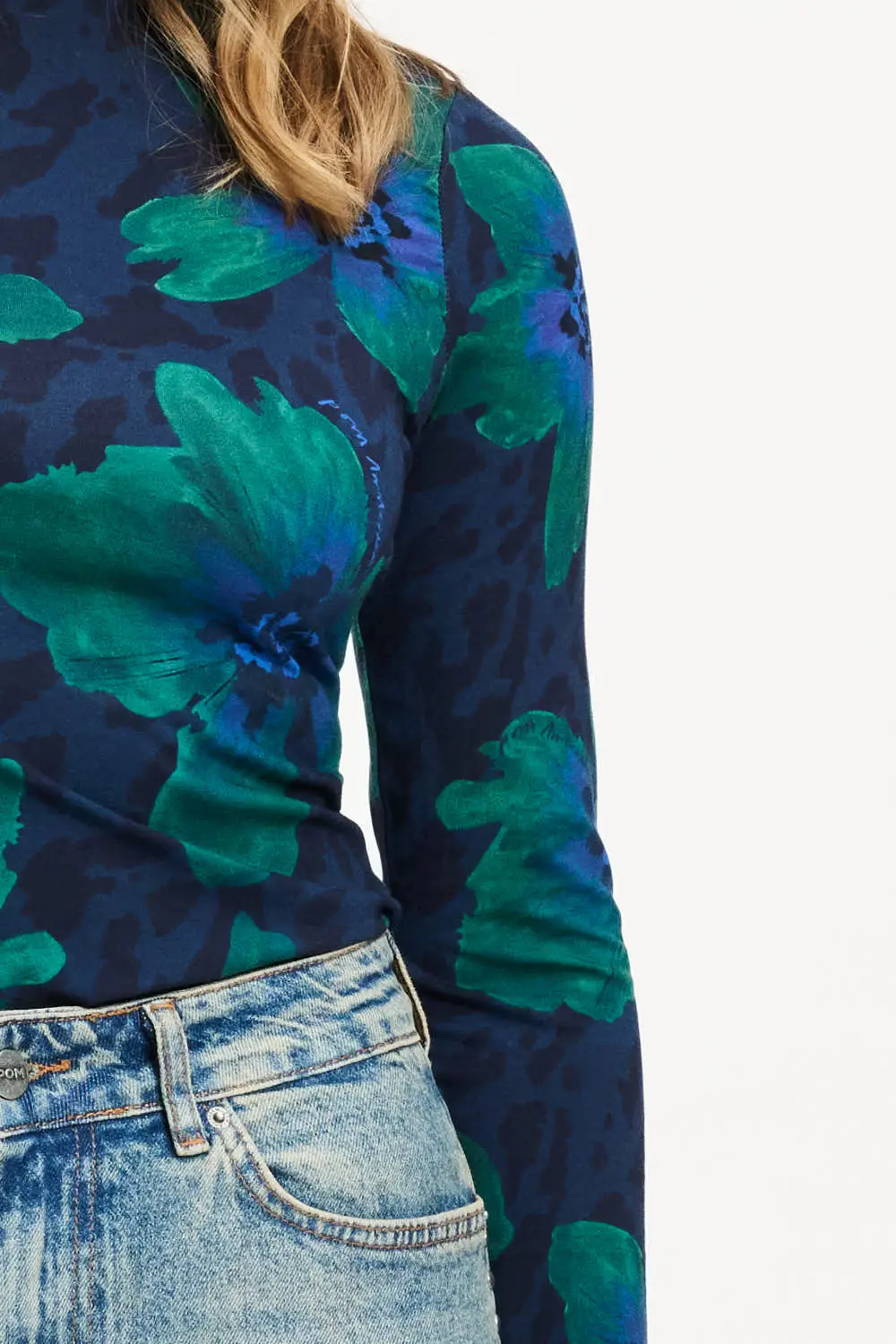 TURTLENECK - Romi Jersey Bloom Teal Green - Groen - Afbeelding 3