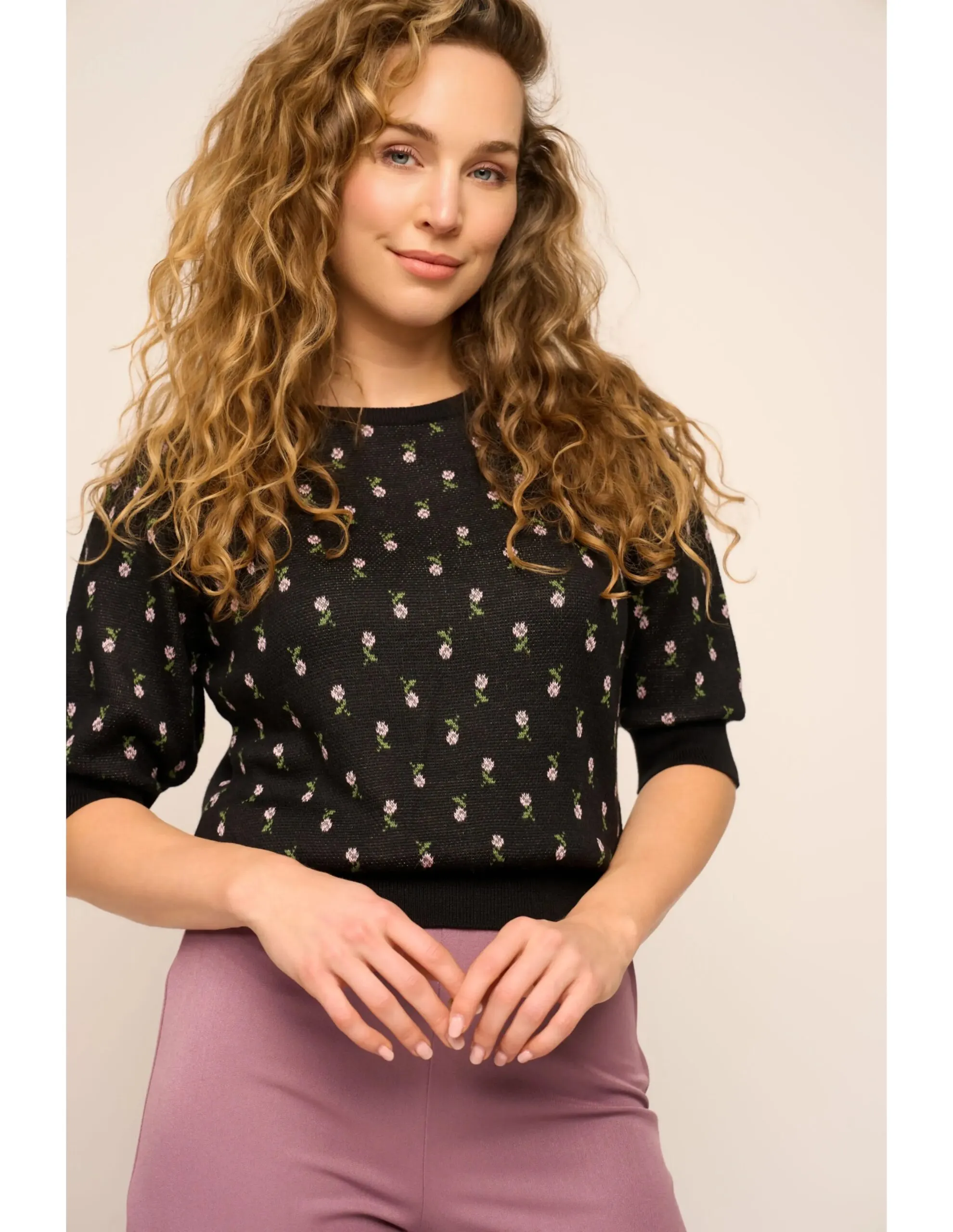 Celeste Pullover Flower Jacquard - Multi color