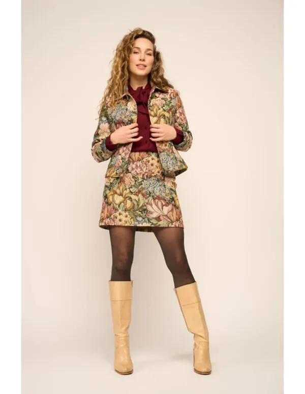 Mini Skirt Babele Botanical Brocade - Bloemen print multi