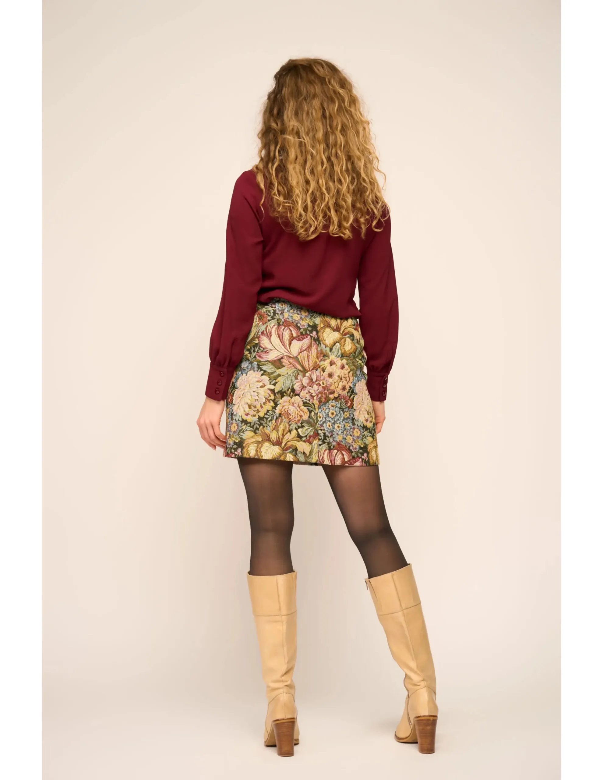 Mini Skirt Babele Botanical Brocade - Bloemen print multi - Afbeelding 3