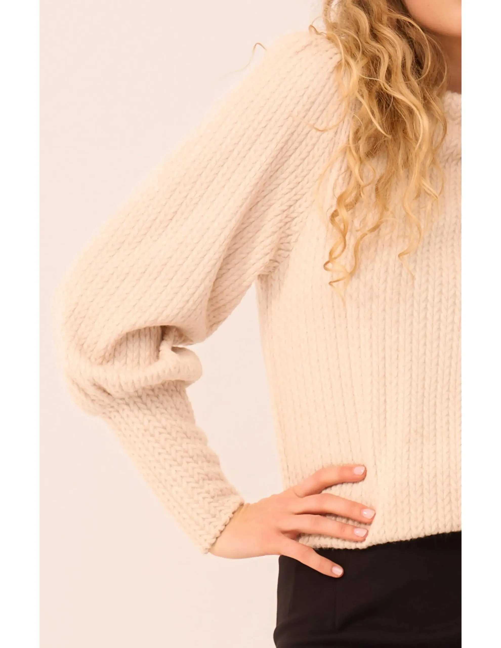 Maya Pullover Cable - Creme wit - Afbeelding 3