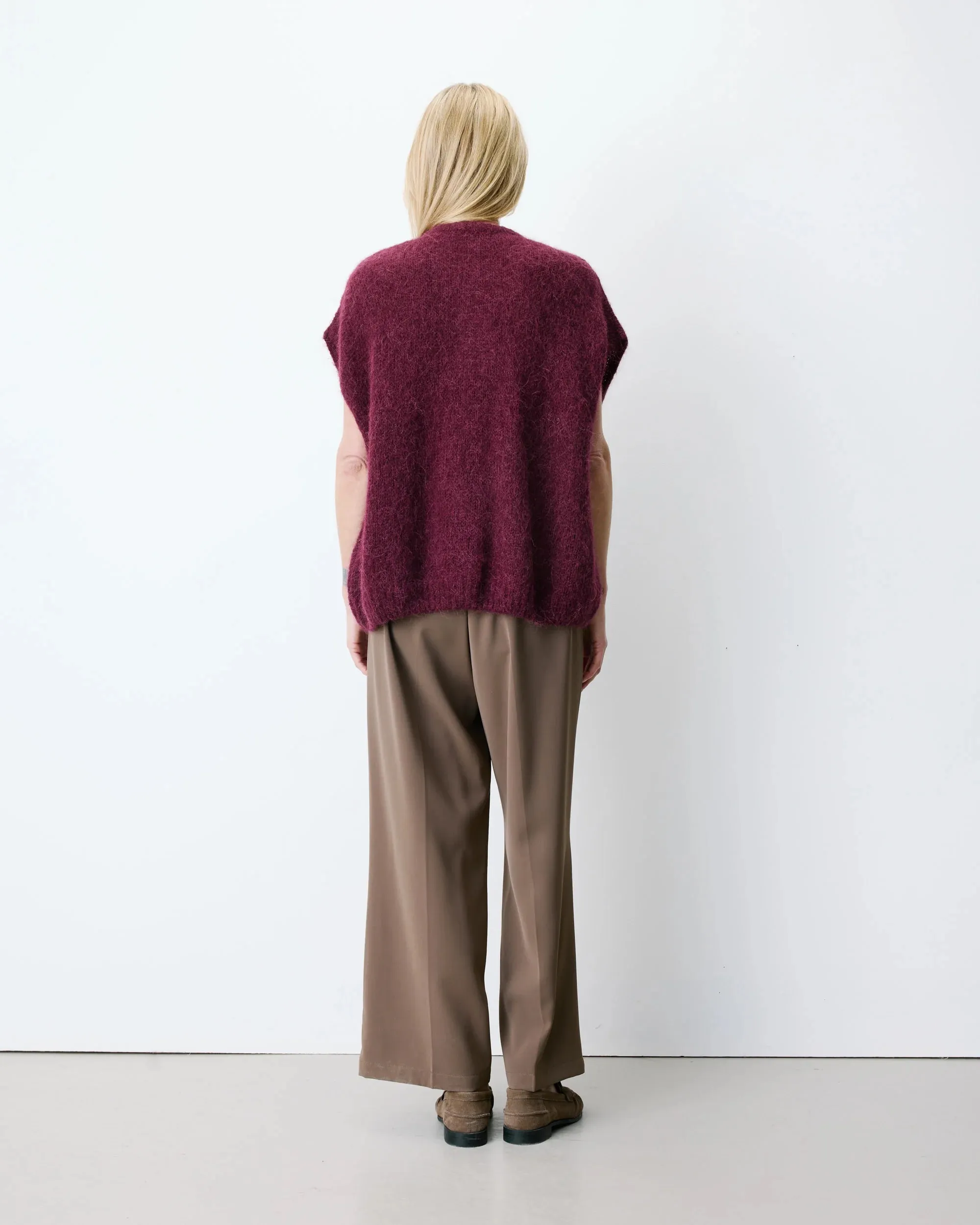 Vest met knoopsluiting - Aubergine - Afbeelding 3