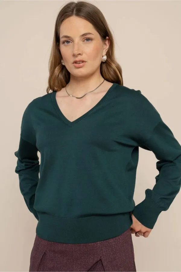 Ruth vneck pullover - Dark Teal