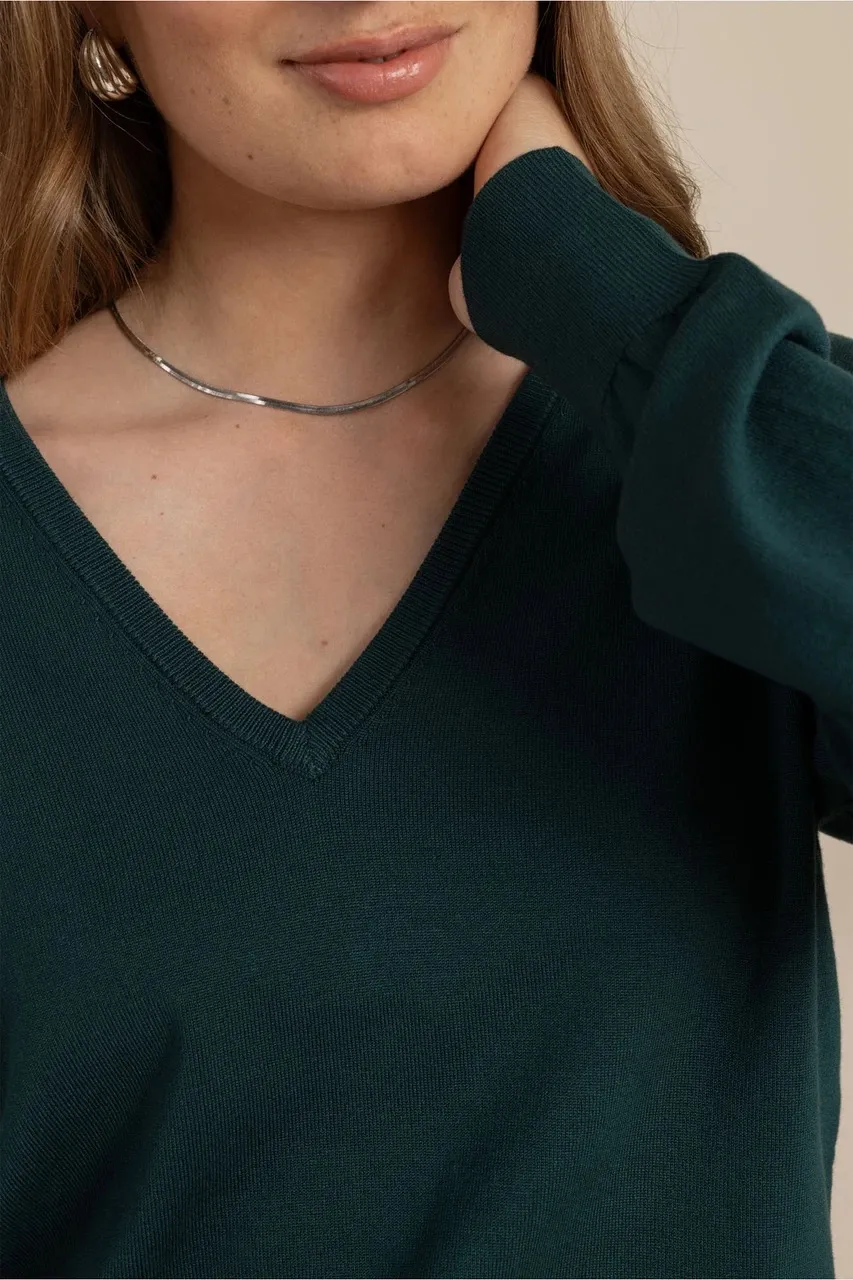 Ruth vneck pullover - Dark Teal - Afbeelding 2