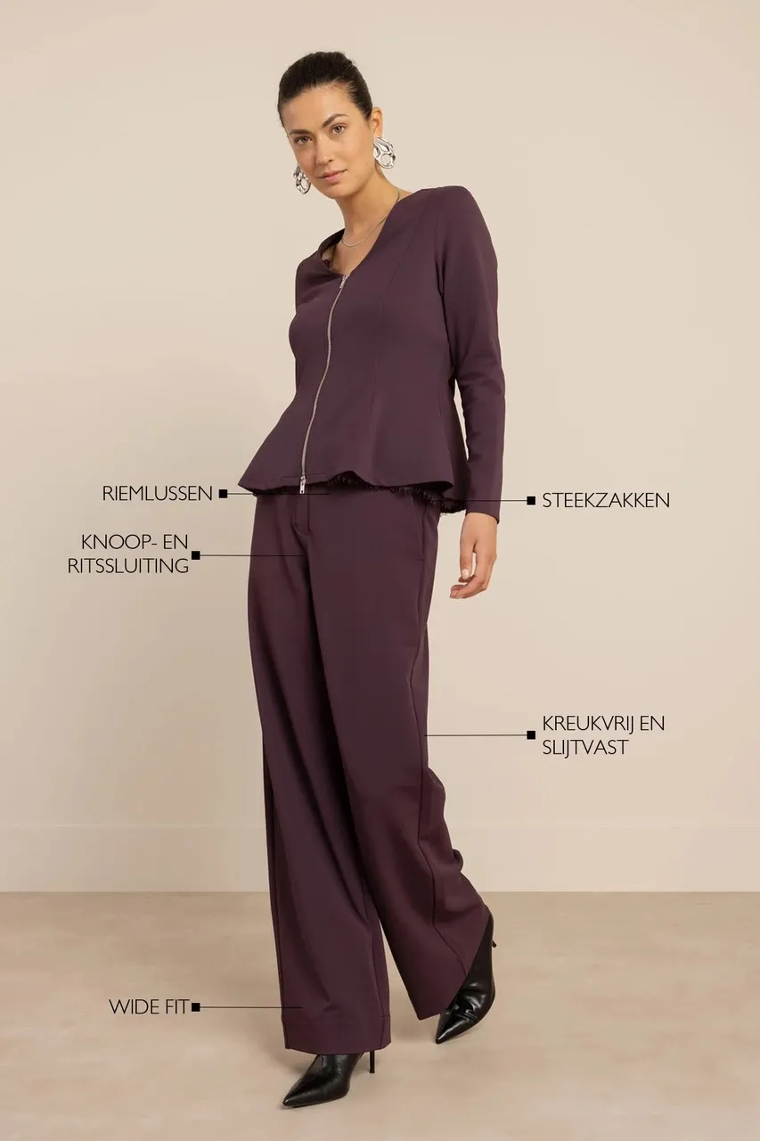 Luz twill trousers - Aubergine - Afbeelding 3